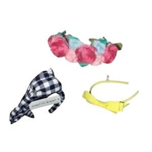 Janie & Jack 3 Piece Headband Hair Accessory Bundle for Toddler Girls Rose Flora